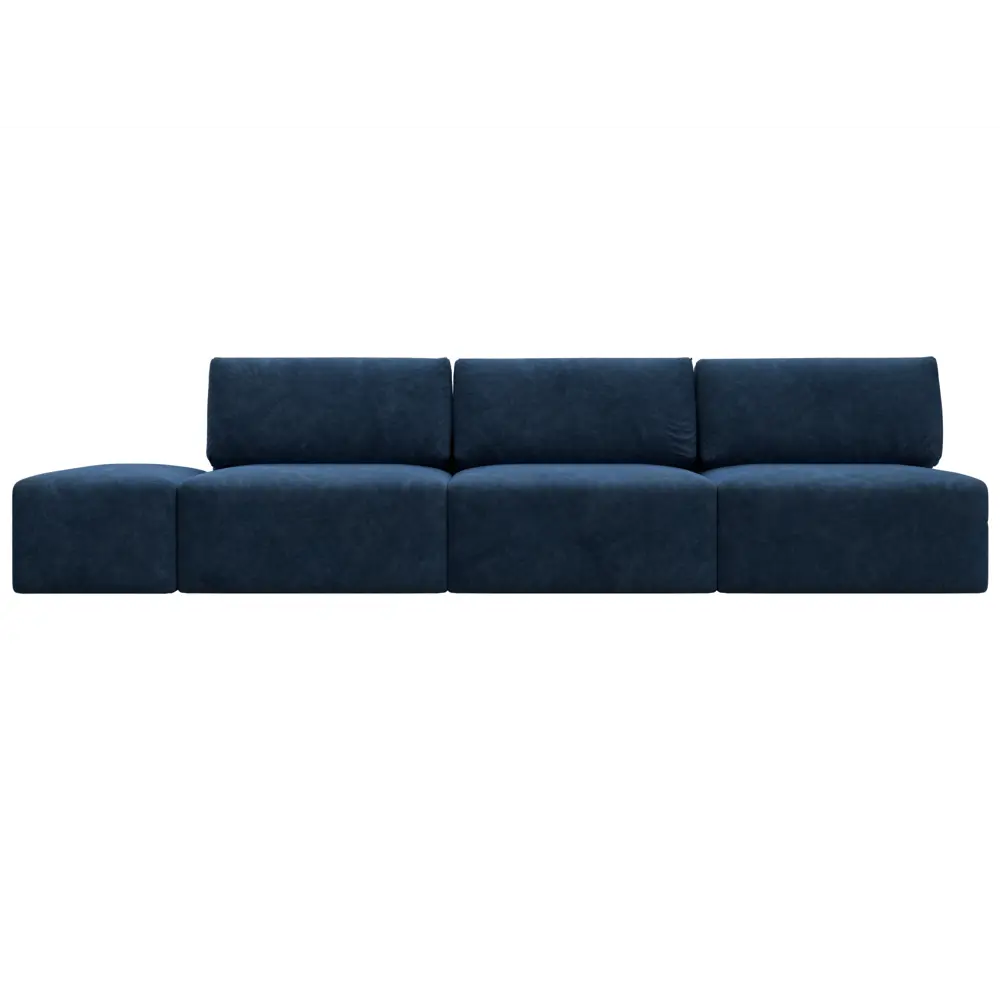 Фото 2 Диван прямой модульный с пуфом Лига-060 НПБ Лонг Лига диванов 129491 367x84x118 см велюр цвет brut 11 синий Фото 2 Диван прямой модульный с пуфом Лига-060 НПБ Лонг Лига диванов 129491 367x84x118 см велюр цвет brut 11 синий