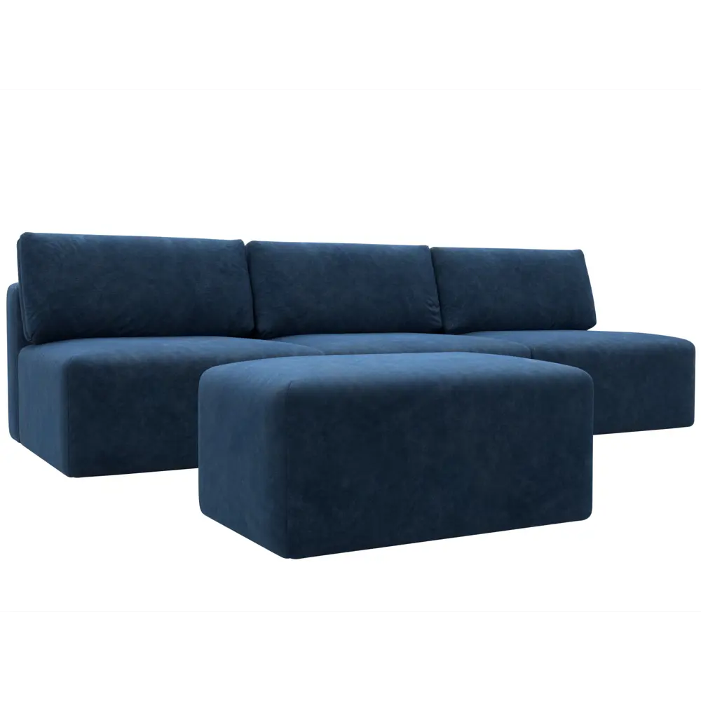 Фото Диван прямой модульный с пуфом Лига-060 НПБ Лонг Лига диванов 129491 367x84x118 см велюр цвет brut 11 синий Фото Диван прямой модульный с пуфом Лига-060 НПБ Лонг Лига диванов 129491 367x84x118 см велюр цвет brut 11 синий