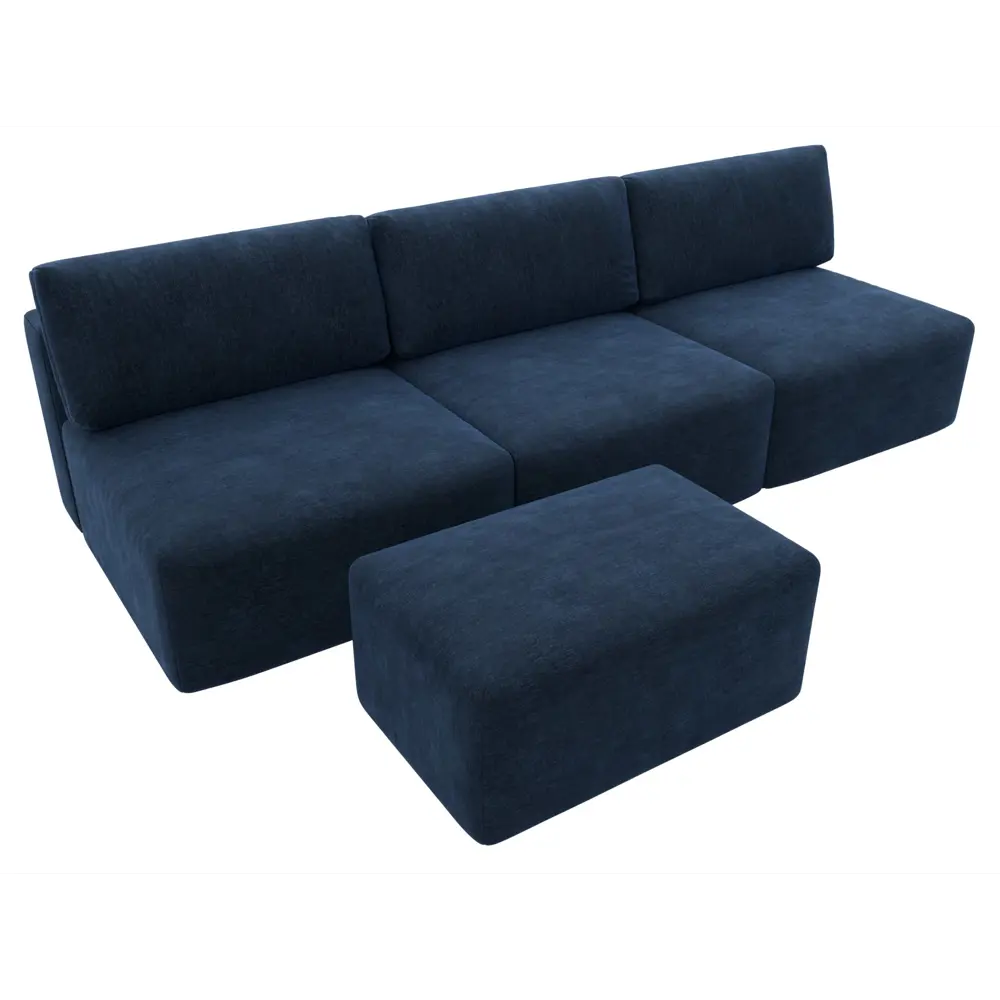 Фото 6 Диван прямой модульный с пуфом Лига-060 НПБ Лонг Лига диванов 129480 367x84x118 см шенилл цвет rimini 10 синий Фото 6 Диван прямой модульный с пуфом Лига-060 НПБ Лонг Лига диванов 129480 367x84x118 см шенилл цвет rimini 10 синий