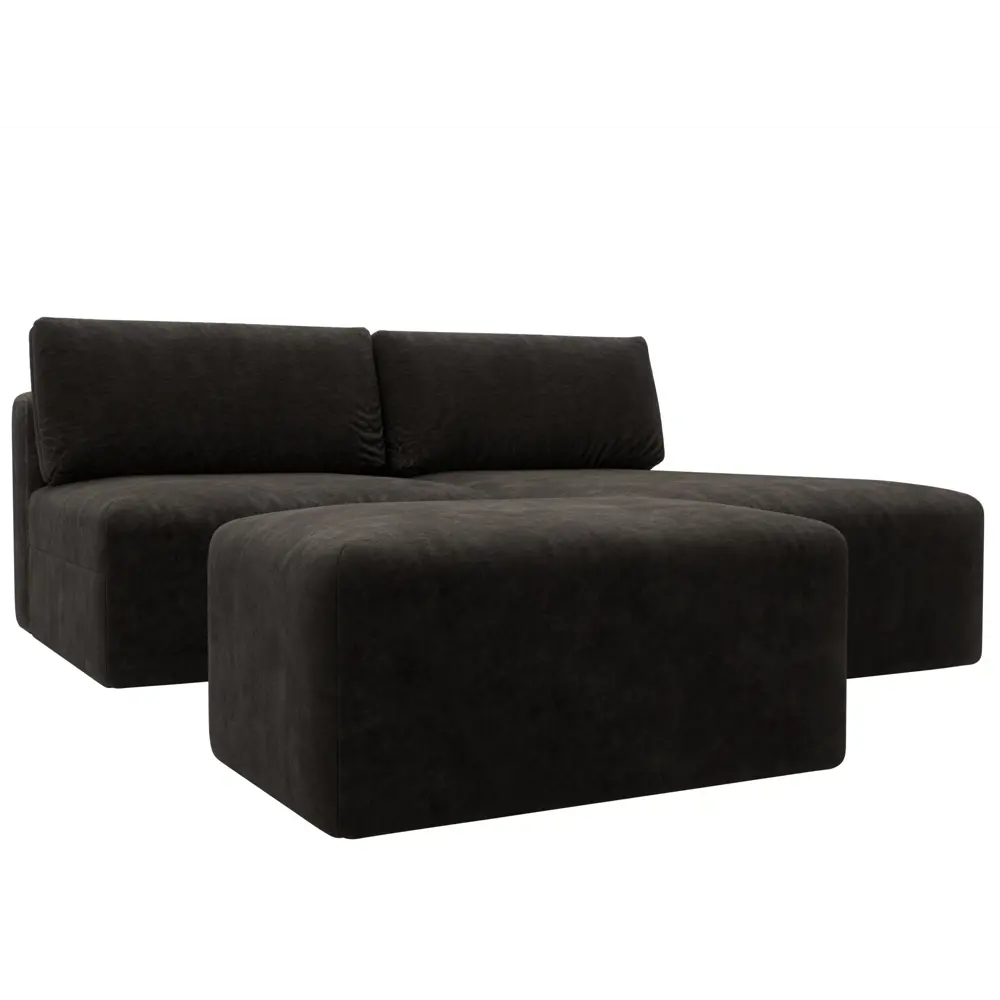 Фото Диван угловой модульный с пуфом Лига-060 НПБ Лига диванов 129697 267x84x187 см велюр цвет brut 17 коричневый Фото Диван угловой модульный с пуфом Лига-060 НПБ Лига диванов 129697 267x84x187 см велюр цвет brut 17 коричневый