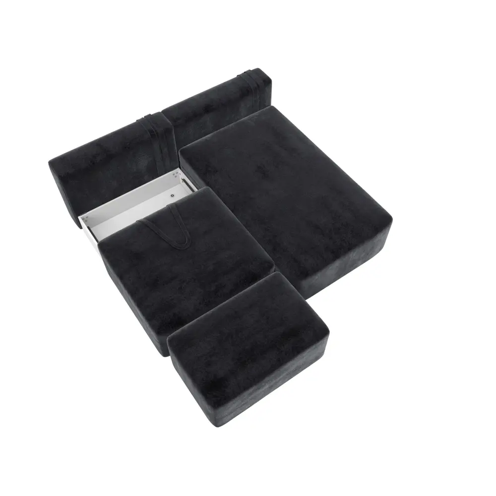 Фото 7 Диван угловой модульный с пуфом Лига-060 НПБ Лига диванов 129683 267x84x187 см велюр цвет tower 11 темно-серый Фото 7 Диван угловой модульный с пуфом Лига-060 НПБ Лига диванов 129683 267x84x187 см велюр цвет tower 11 темно-серый