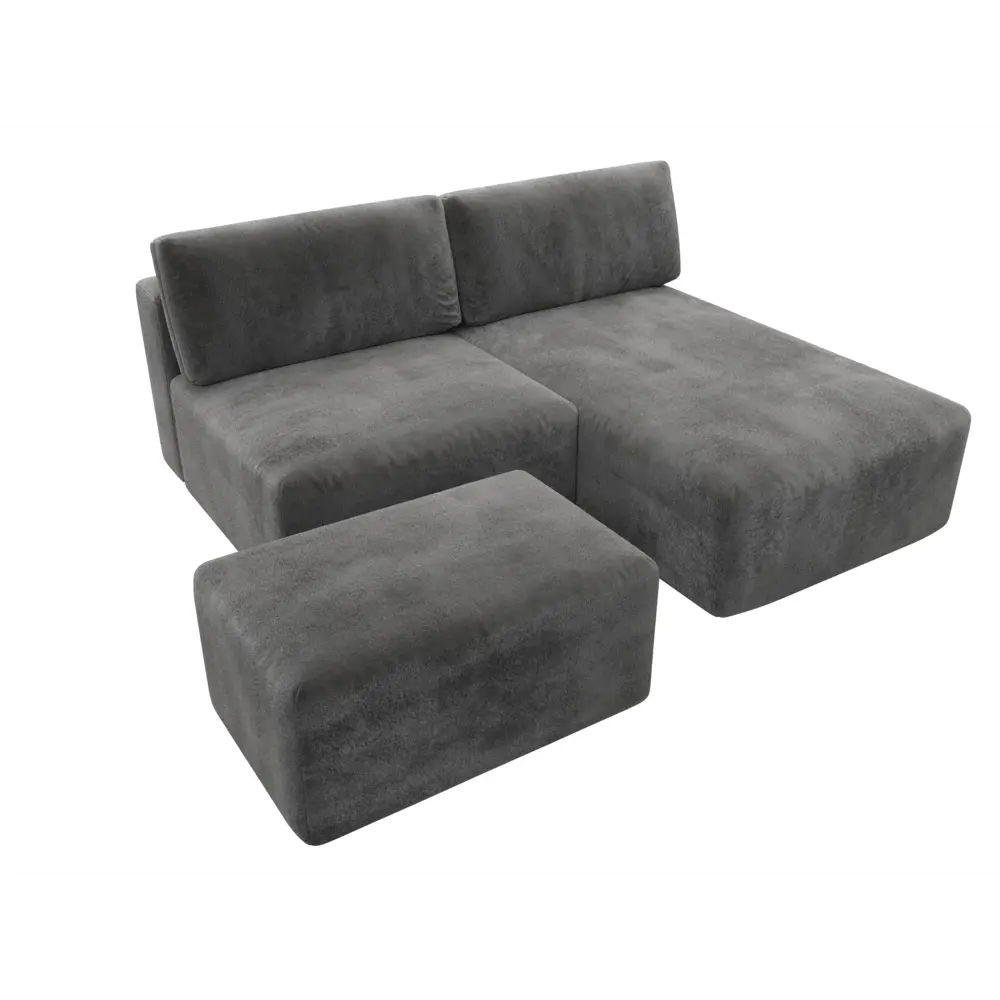 Фото 6 Диван угловой модульный с пуфом Лига-060 НПБ Лига диванов 129682 267x84x187 см велюр цвет tower 10 серый Фото 6 Диван угловой модульный с пуфом Лига-060 НПБ Лига диванов 129682 267x84x187 см велюр цвет tower 10 серый