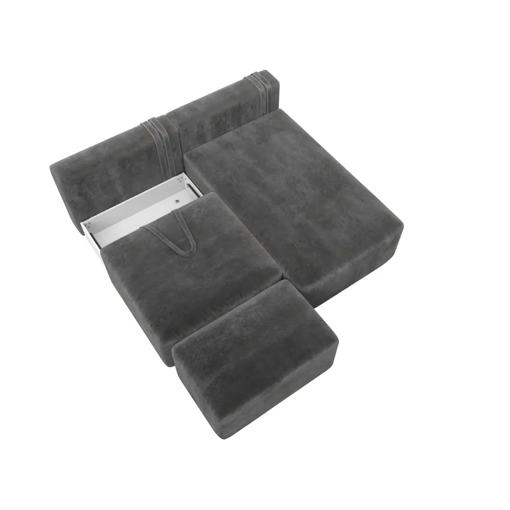 Фото 7 Диван угловой модульный с пуфом Лига-060 НПБ Лига диванов 129682 267x84x187 см велюр цвет tower 10 серый Фото 7 Диван угловой модульный с пуфом Лига-060 НПБ Лига диванов 129682 267x84x187 см велюр цвет tower 10 серый