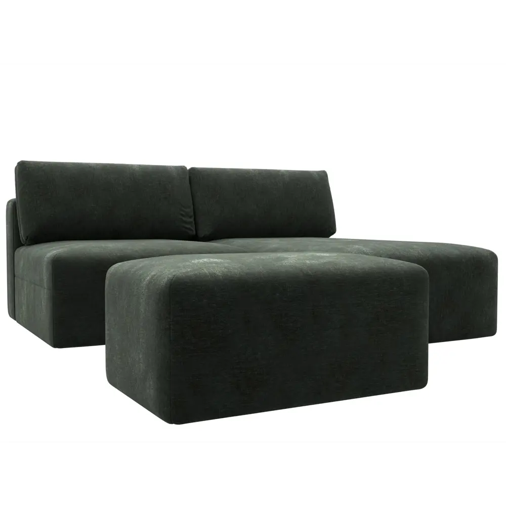 Фото Диван угловой модульный с пуфом Лига-060 НПБ Лига диванов 129684 267x84x187 см шенилл цвет rimini 09 зеленый Фото Диван угловой модульный с пуфом Лига-060 НПБ Лига диванов 129684 267x84x187 см шенилл цвет rimini 09 зеленый