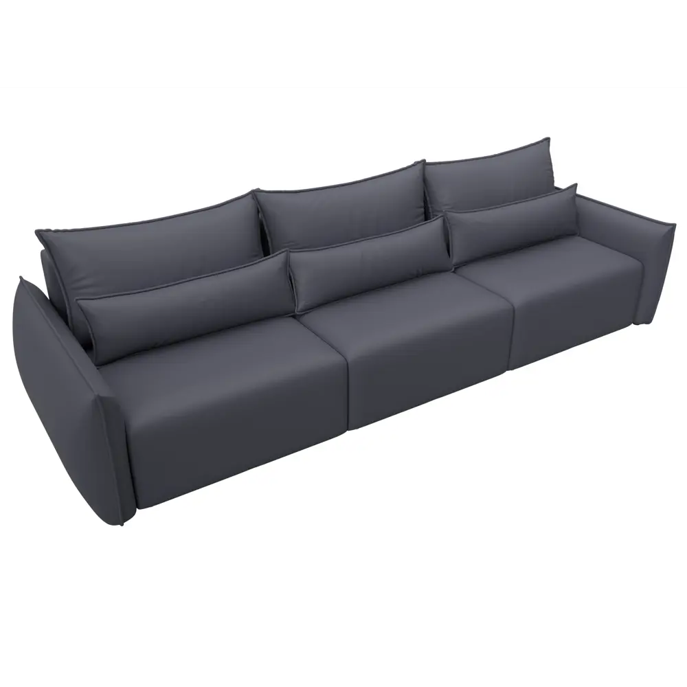 Фото 6 Диван прямой Лига-051 НПБ Лонг Лига диванов 129885 322x96x112 см экокожа цвет grifon 15 серый