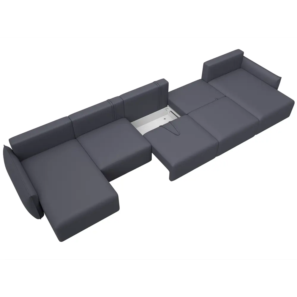 Фото 8 Диван П-образный Лига-051 НПБ МегаЛонг Лига диванов 129901 518x96x160 см экокожа цвет grifon 15 серый