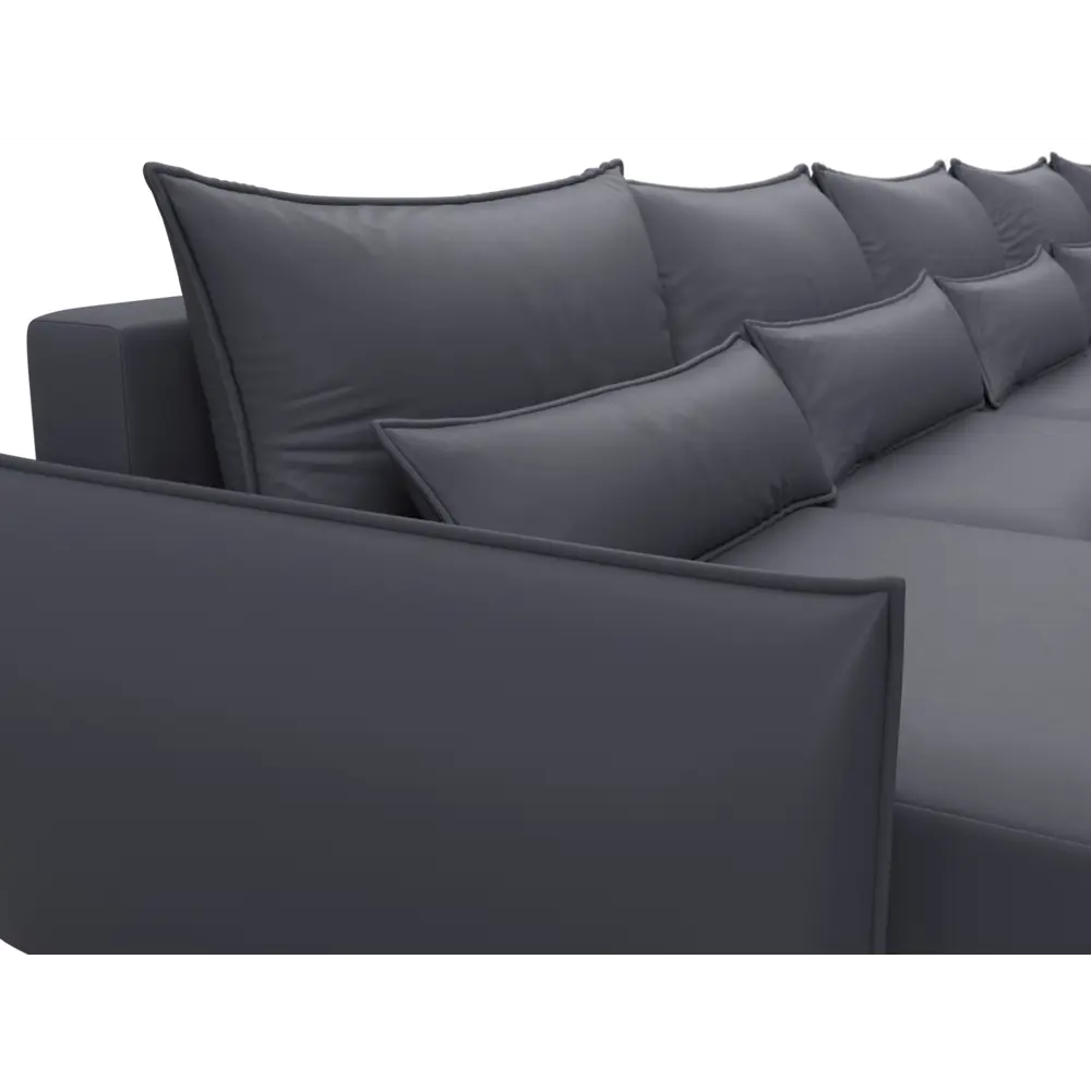 Фото 3 Диван П-образный Лига-051 НПБ МегаЛонг Лига диванов 129901 518x96x160 см экокожа цвет grifon 15 серый