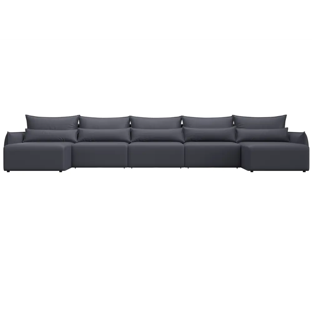 Фото 2 Диван П-образный Лига-051 НПБ МегаЛонг Лига диванов 129901 518x96x160 см экокожа цвет grifon 15 серый