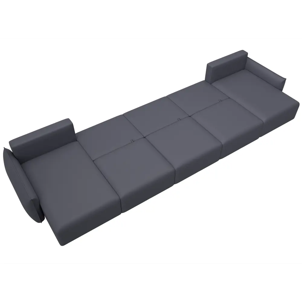 Фото 10 Диван П-образный Лига-051 НПБ МегаЛонг Лига диванов 129901 518x96x160 см экокожа цвет grifon 15 серый