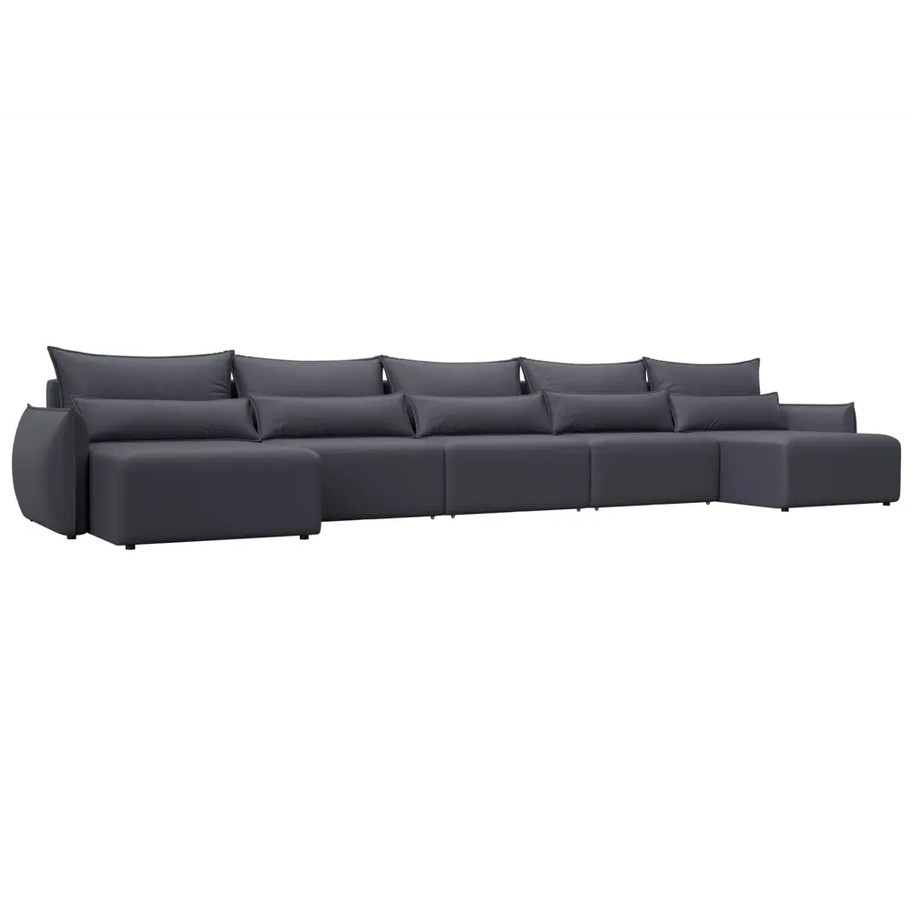 Фото Диван П-образный Лига-051 НПБ МегаЛонг Лига диванов 129901 518x96x160 см экокожа цвет grifon 15 серый