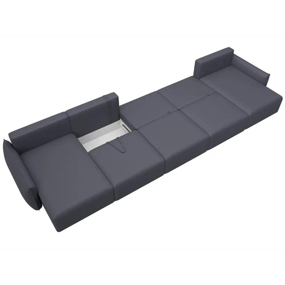 Фото 9 Диван П-образный Лига-051 НПБ МегаЛонг Лига диванов 129901 518x96x160 см экокожа цвет grifon 15 серый