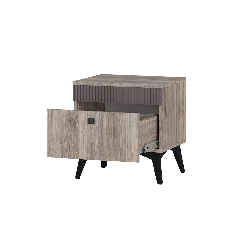 Фото 3 Тумба прикроватная Bts 45.2x47x38 см 1 ящик ЛДСП цвет дуб смоки Фото 3 Тумба прикроватная Bts 45.2x47x38 см 1 ящик ЛДСП цвет дуб смоки