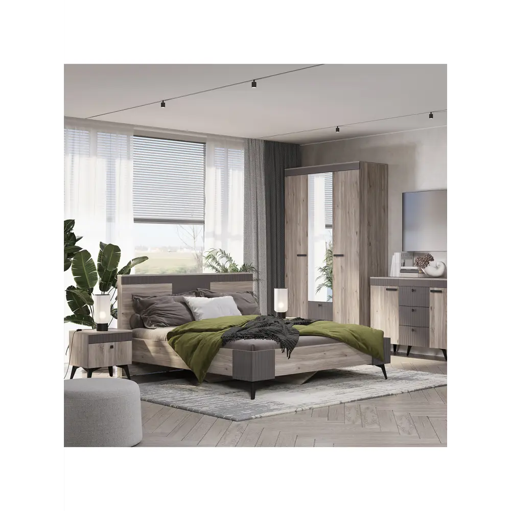 Фото 2 Тумба прикроватная Bts 45.2x47x38 см 1 ящик ЛДСП цвет дуб смоки Фото 2 Тумба прикроватная Bts 45.2x47x38 см 1 ящик ЛДСП цвет дуб смоки