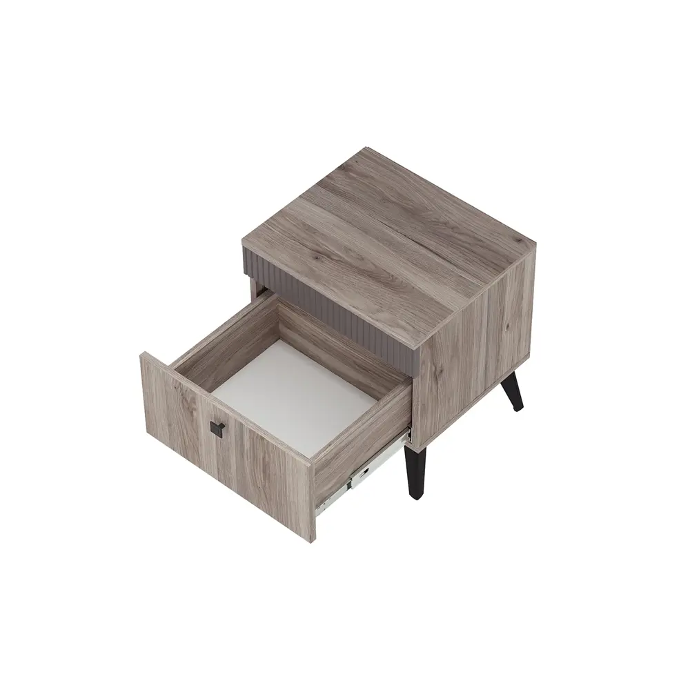 Фото 4 Тумба прикроватная Bts 45.2x47x38 см 1 ящик ЛДСП цвет дуб смоки Фото 4 Тумба прикроватная Bts 45.2x47x38 см 1 ящик ЛДСП цвет дуб смоки