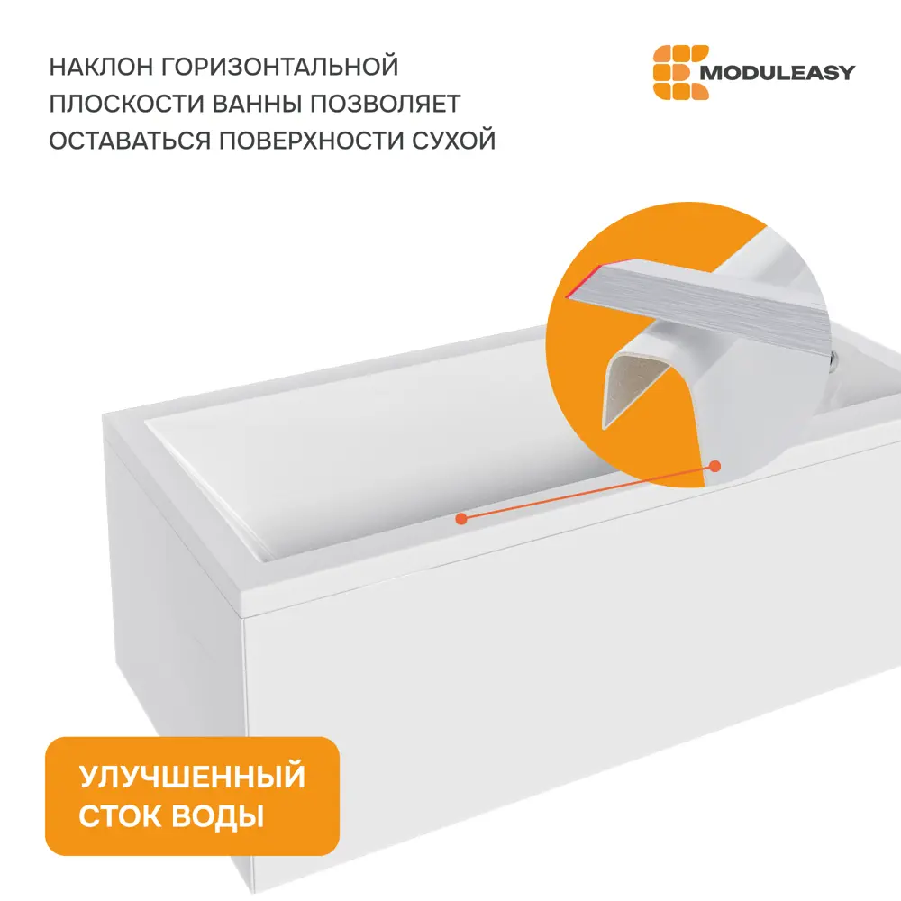 Фото 4 Ванна Moduleasy Adeline акриловая 190x90 см 4в1: прямоугольная ванна, фронтальная панель, стальная рама, слив-перелив 01аде1990кп Фото 4 Ванна Moduleasy Adeline акриловая 190x90 см 4в1: прямоугольная ванна, фронтальная панель, стальная рама, слив-перелив 01аде1990кп