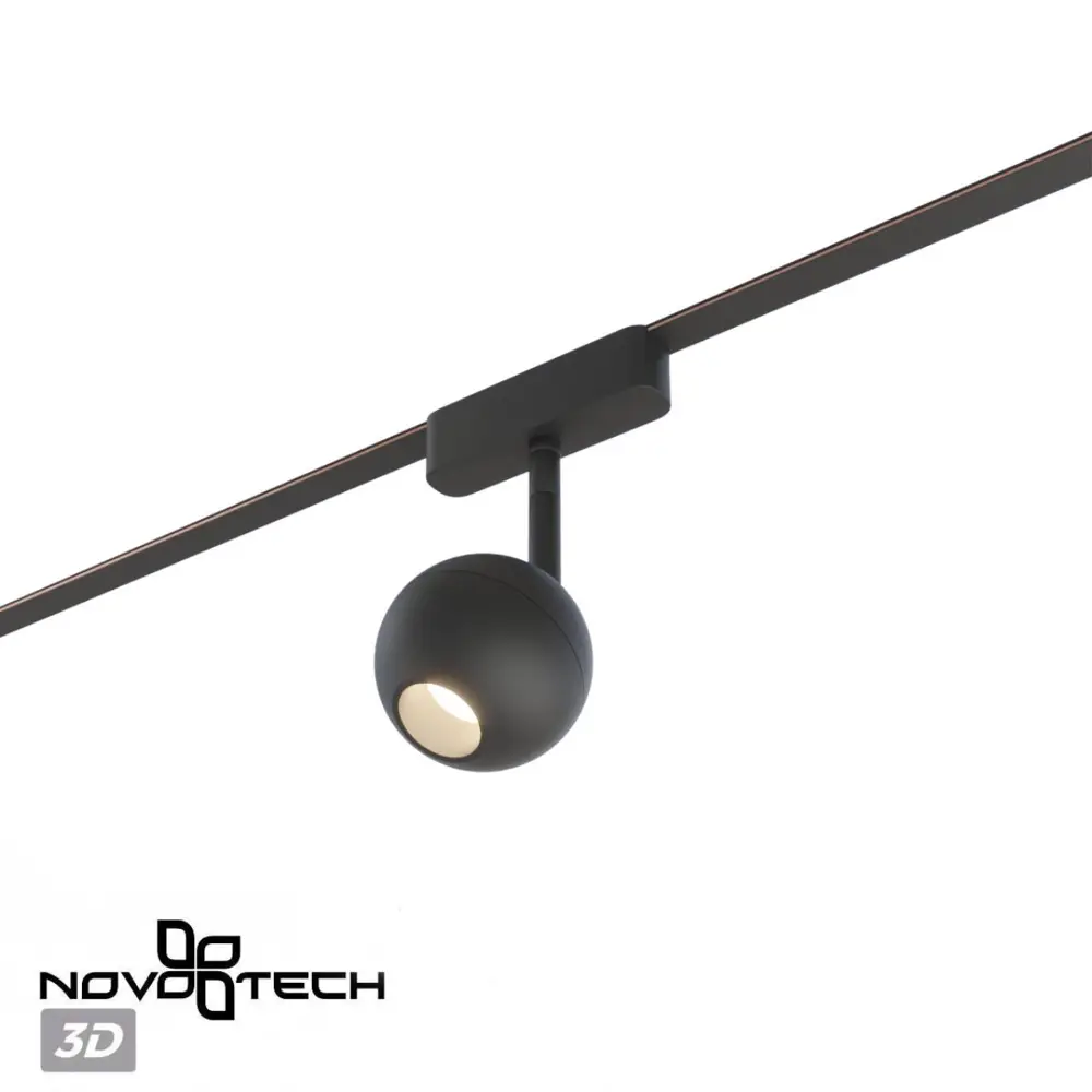 Фото 4 Трековый светильник спот светодиодный Novotech 359471 24 Вт однофазный регулируемый белый свет цвет черный Фото 4 Трековый светильник спот светодиодный Novotech 359471 24 Вт однофазный регулируемый белый свет цвет черный