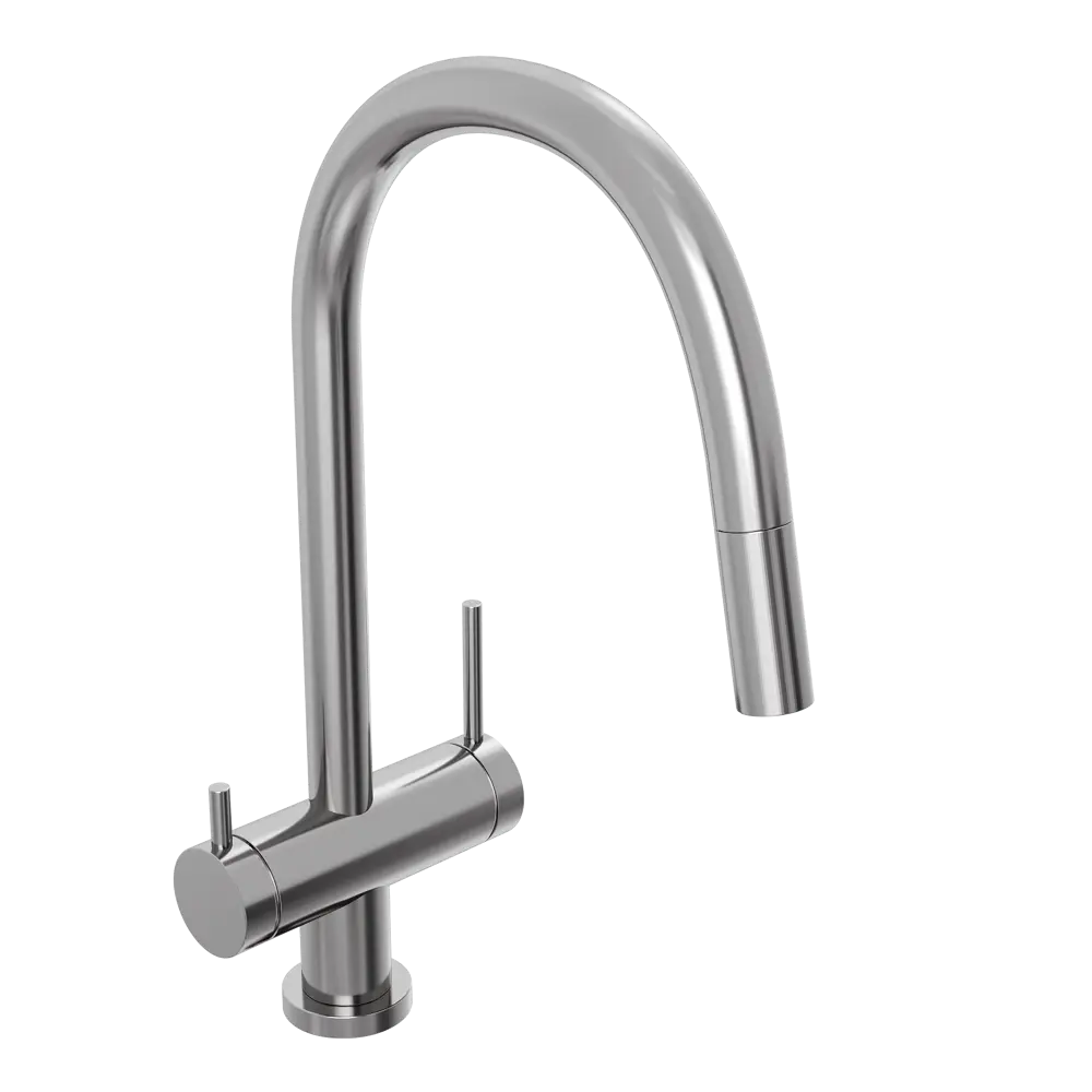 Фото Смеситель для кухни Abelsberg Aera EMF71709CH c вытяжным изливом и возможностью подключения фильтра для воды цвет глянцевый хром Фото Смеситель для кухни Abelsberg Aera EMF71709CH c вытяжным изливом и возможностью подключения фильтра для воды цвет глянцевый хром