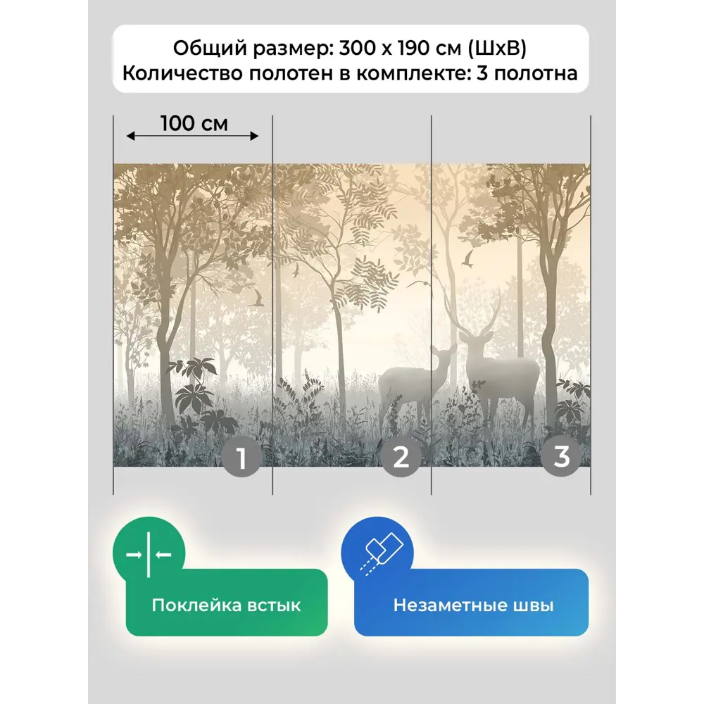 Фото 5 Фотообои флизелиновые Первое ателье 300x190 см pw141380-3