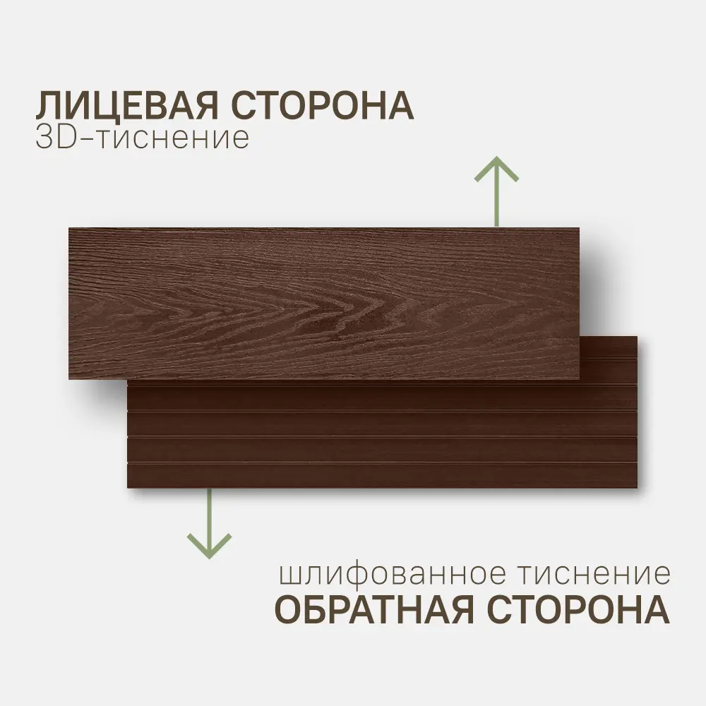 Фото 3 Террасная доска ДПК Deck ecology цвет шоколад 1000х147x25мм двусторонний структура дерева 0.6м² 6шт Фото 3 Террасная доска ДПК Deck ecology цвет шоколад 1000х147x25мм двусторонний структура дерева 0.6м² 6шт