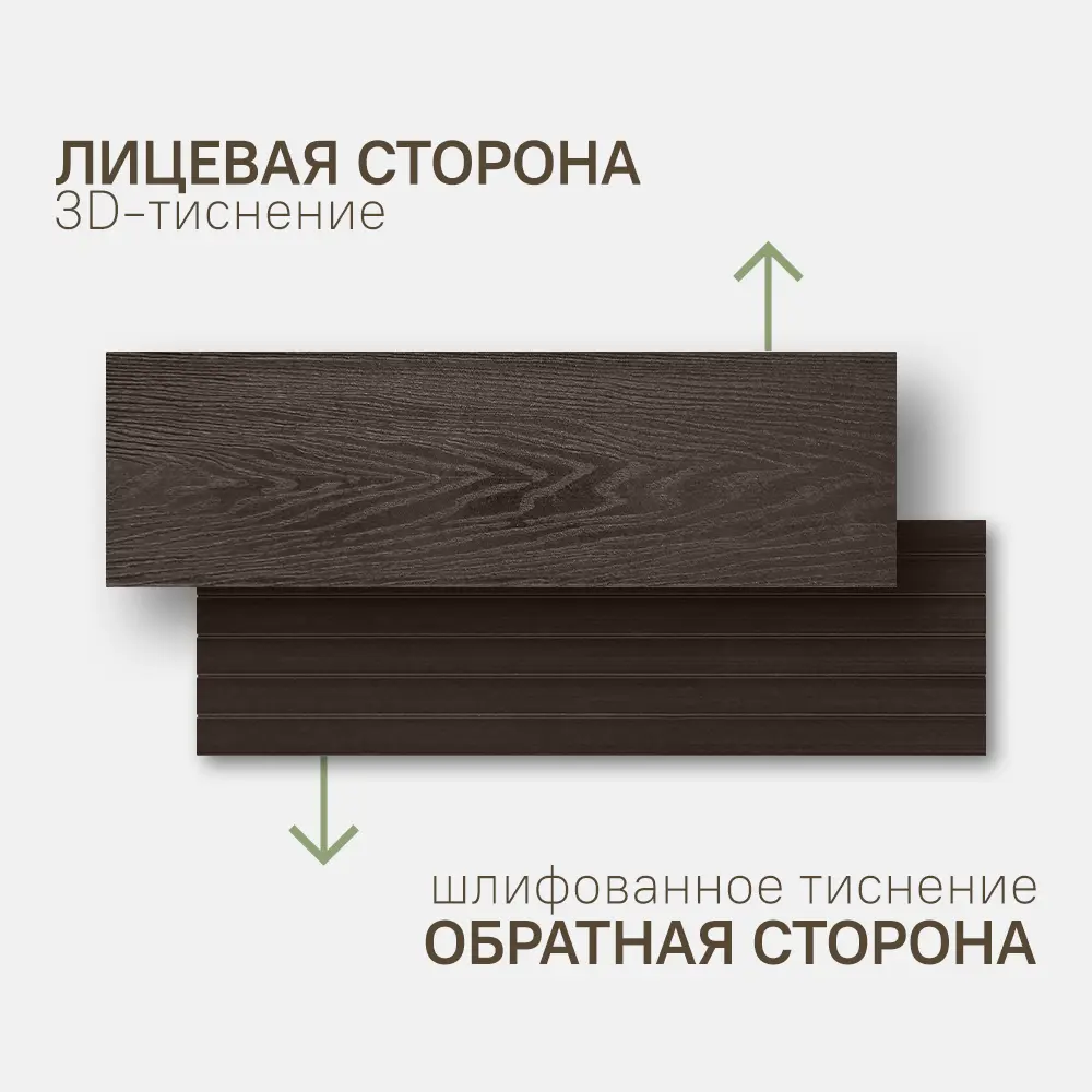 Фото 3 Террасная доска ДПК Deck ecology цвет венге 1500х147x25мм двусторонний структура дерева 0.225м² 6шт Фото 3 Террасная доска ДПК Deck ecology цвет венге 1500х147x25мм двусторонний структура дерева 0.225м² 6шт