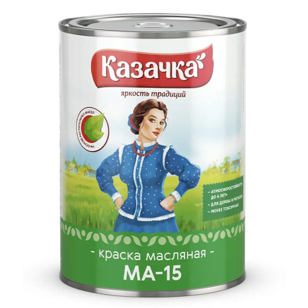 Фото Краска для окон и дверей Казачка МА-15 глянцевая сурик 0.9 кг Фото Краска для окон и дверей Казачка МА-15 глянцевая сурик 0.9 кг