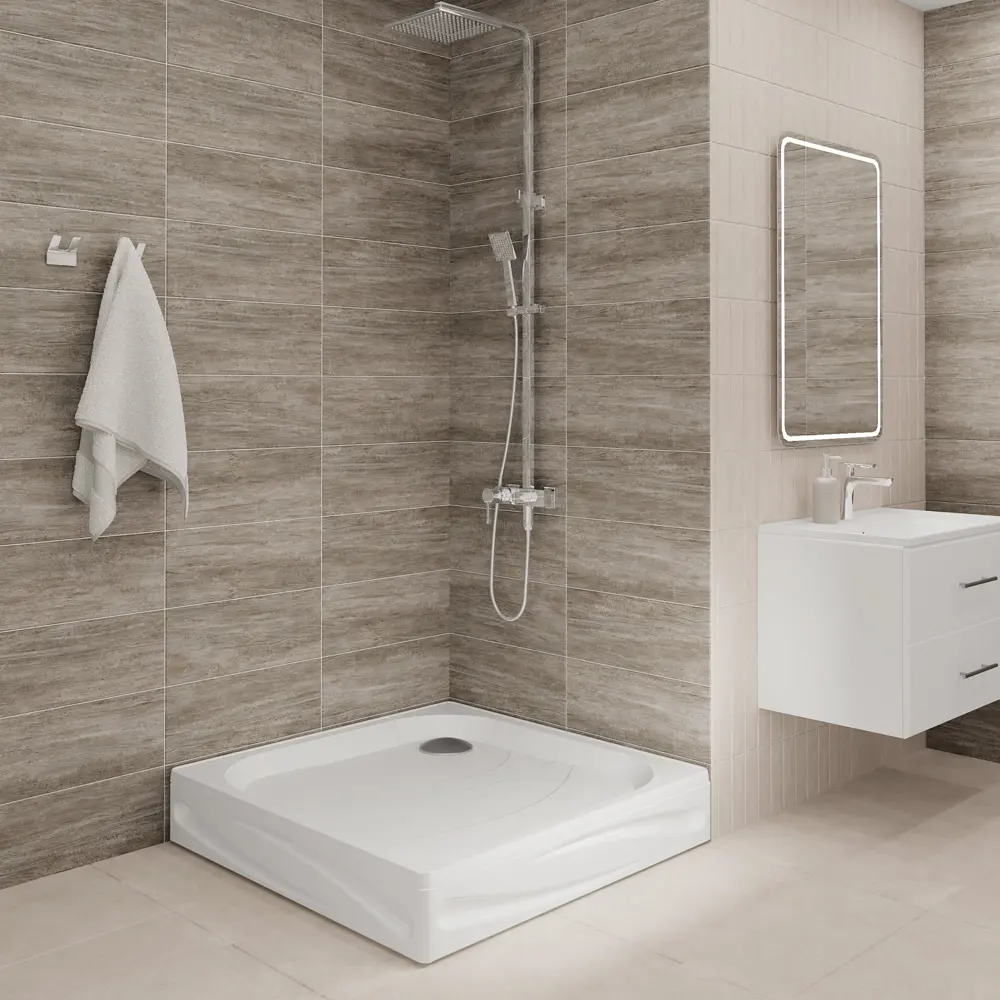 Фото 7 Поддон для душа Moduleasy Dallia New 80x80 см квадрат 4в1: поддон, панель, ножки, сифон 01пдн80пК Фото 7 Поддон для душа Moduleasy Dallia New 80x80 см квадрат 4в1: поддон, панель, ножки, сифон 01пдн80пК