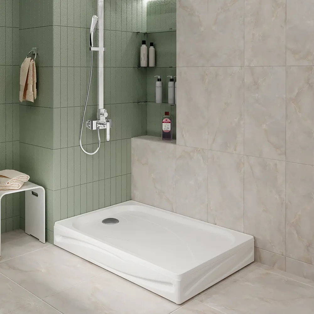 Фото 7 Поддон для душа Moduleasy Dallia New 120х80 см прямоугольный 4 в 1: поддон, панель, ножки, сифон 01пдн1080пК Фото 7 Поддон для душа Moduleasy Dallia New 120х80 см прямоугольный 4 в 1: поддон, панель, ножки, сифон 01пдн1080пК