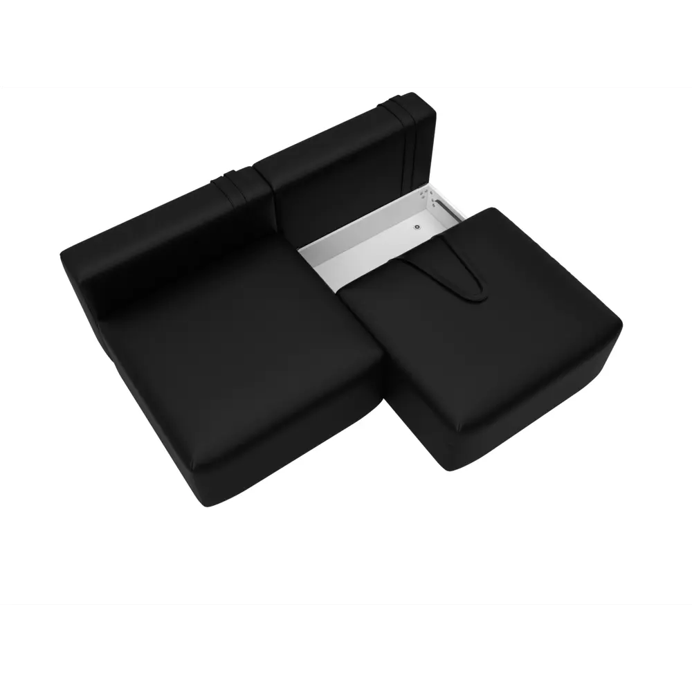 Фото 7 Диван раскладной Лига диванов 130050 200x84x118 см эко-кожа цвет grifon 18 черный