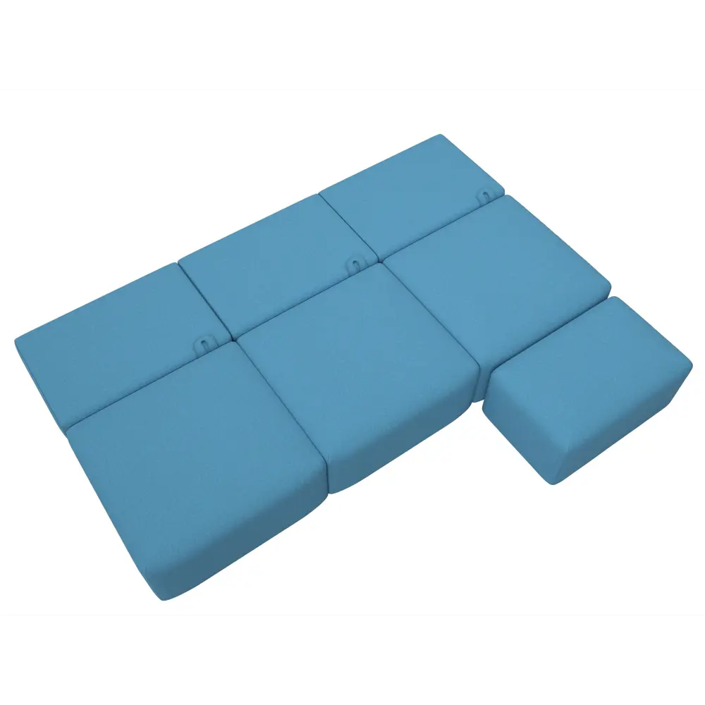 Фото 10 Диван раскладной Лига диванов 367x84x118 см рогожка цвет амур 10 голубой