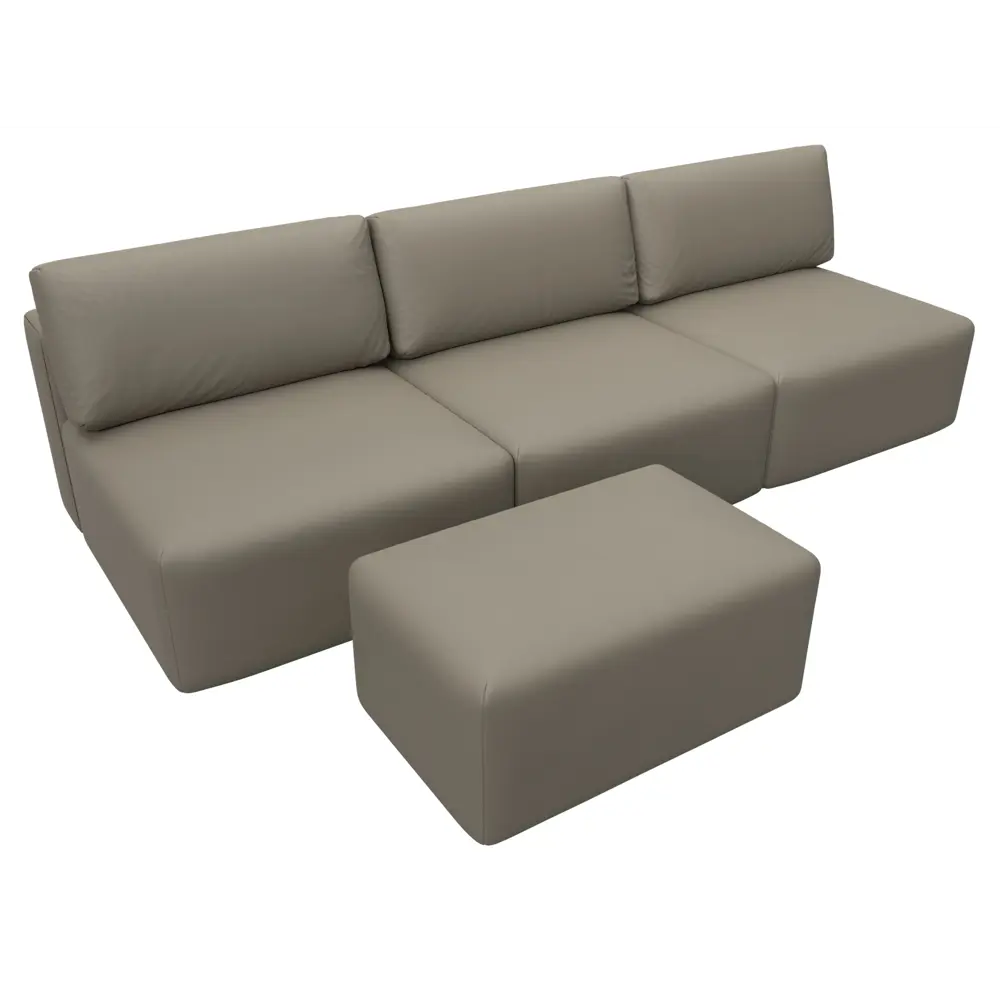 Фото 6 Диван раскладной Лига диванов 130056 367x84x118 см эко-кожа цвет grifon 04 бежевый