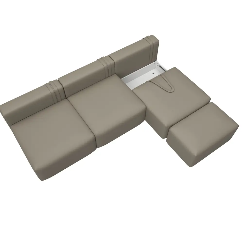 Фото 7 Диван раскладной Лига диванов 130056 367x84x118 см эко-кожа цвет grifon 04 бежевый