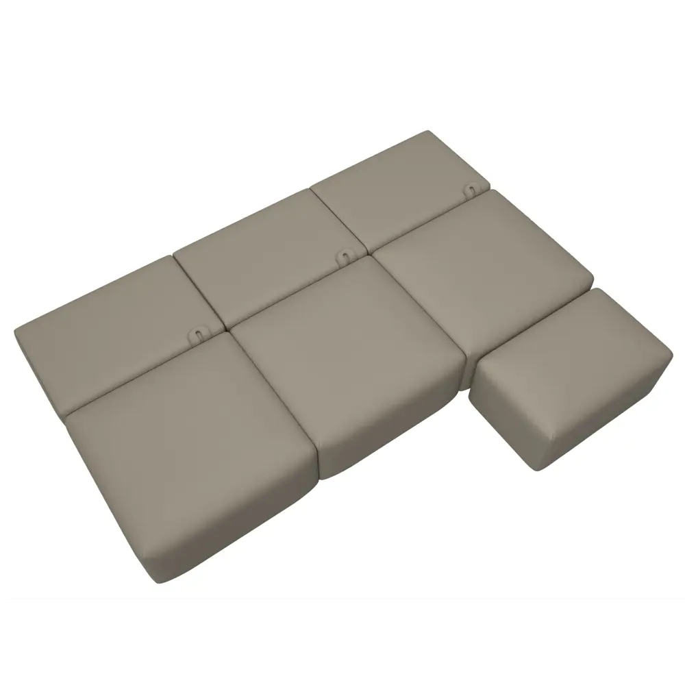 Фото 10 Диван раскладной Лига диванов 130056 367x84x118 см эко-кожа цвет grifon 04 бежевый