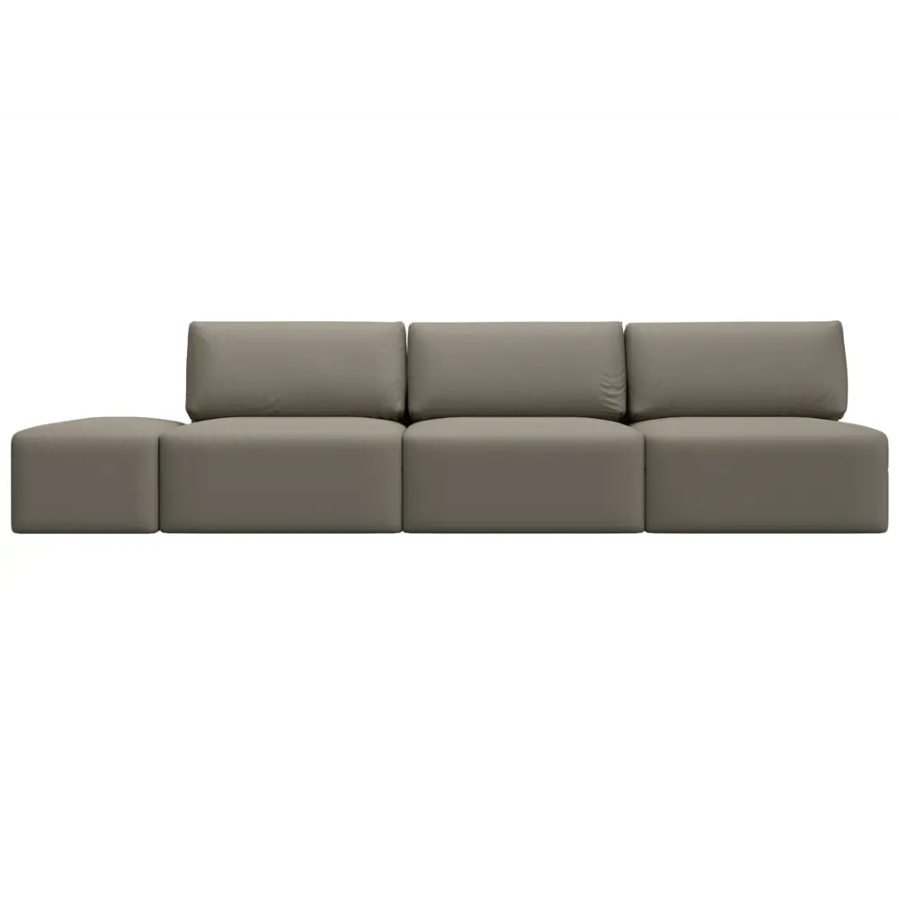 Фото 2 Диван раскладной Лига диванов 130056 367x84x118 см эко-кожа цвет grifon 04 бежевый