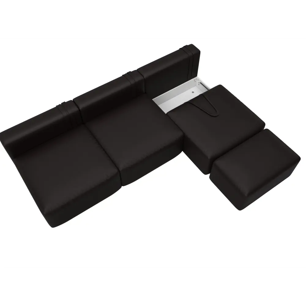 Фото 7 Диван раскладной Лига диванов 130057 367x84x118 см эко-кожа цвет grifon 12 коричневый