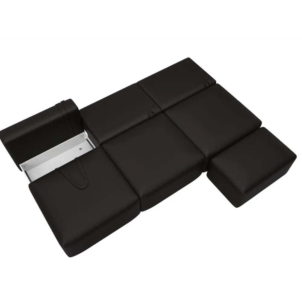 Фото 9 Диван раскладной Лига диванов 130057 367x84x118 см эко-кожа цвет grifon 12 коричневый