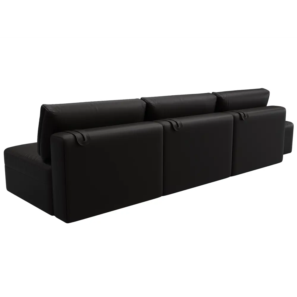 Фото 5 Диван раскладной Лига диванов 130057 367x84x118 см эко-кожа цвет grifon 12 коричневый