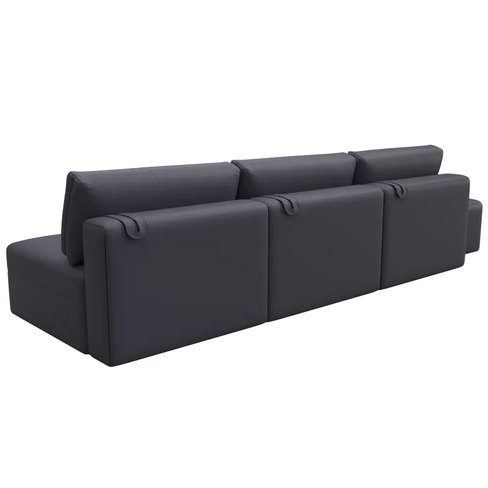 Фото 5 Диван раскладной Лига диванов 130059 367x84x118 см эко-кожа цвет grifon 15 серый