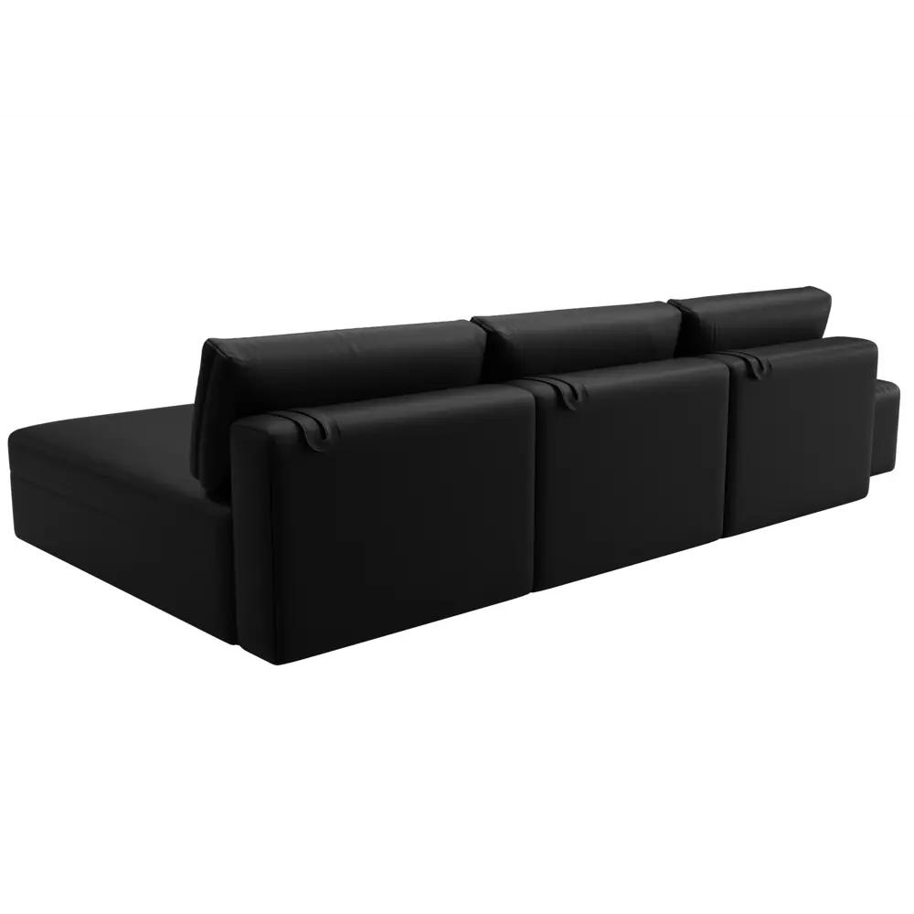 Фото 5 Диван раскладной Лига диванов 130070 367x84x187 см эко-кожа цвет grifon 18 черный