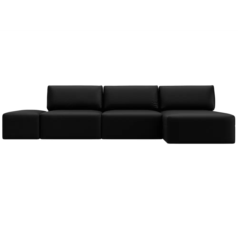 Фото 2 Диван раскладной Лига диванов 130070 367x84x187 см эко-кожа цвет grifon 18 черный