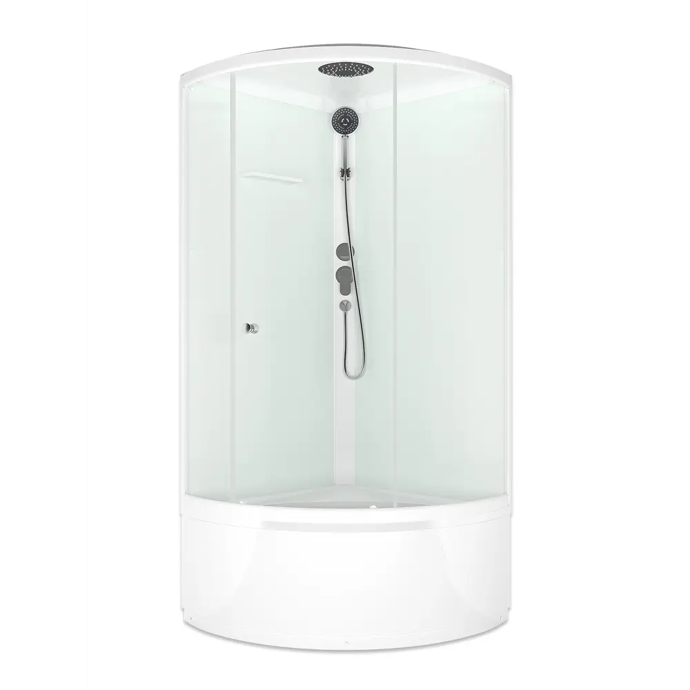 Фото 2 Душевая кабина Domani-Spa Simple 99 high 90x90x218 см высокий поддон белые стенки прозрачное стекло Фото 2 Душевая кабина Domani-Spa Simple 99 high 90x90x218 см высокий поддон белые стенки прозрачное стекло