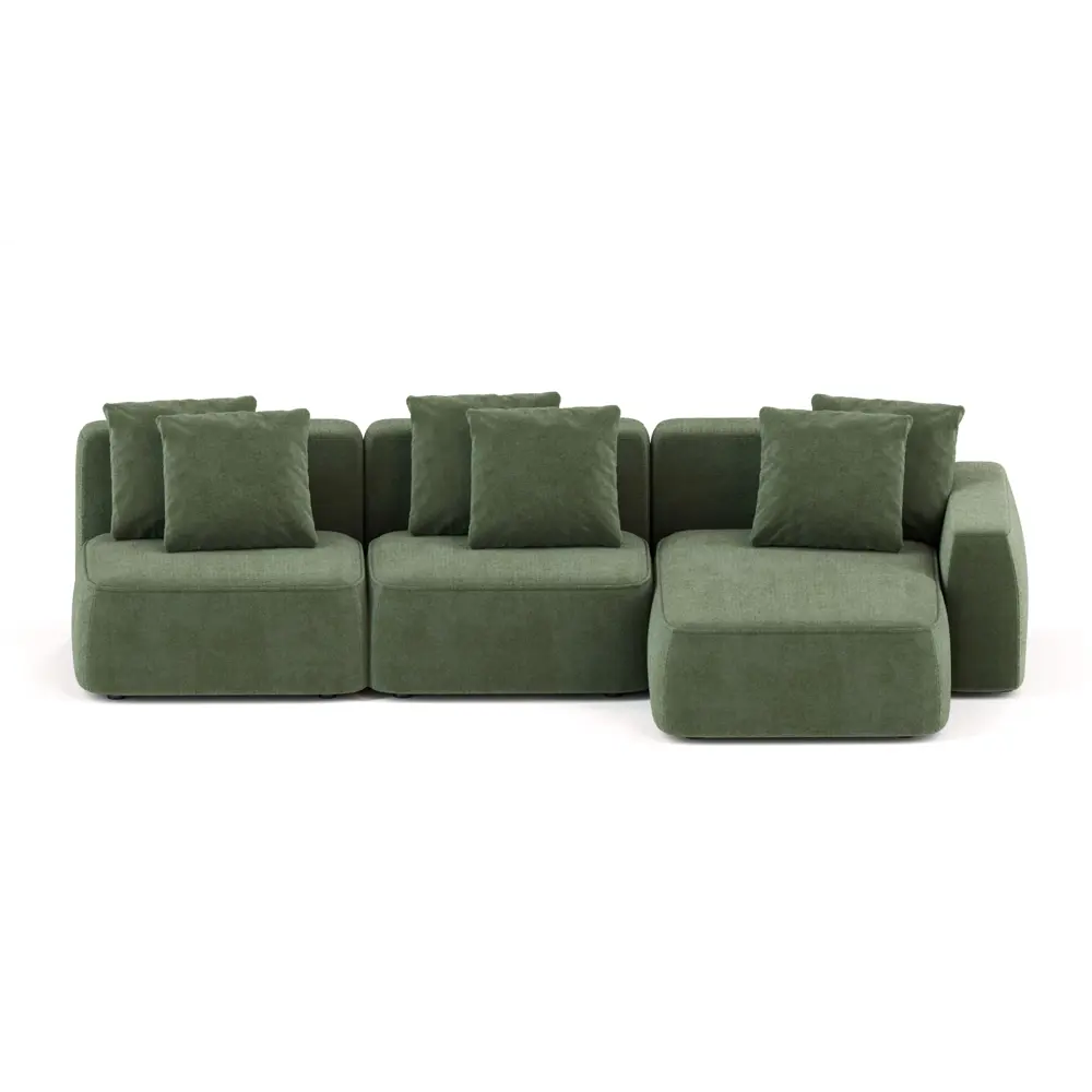 Фото Диван Mebelroom 330x74x160 см велюр цвет зеленый Фото Диван Mebelroom 330x74x160 см велюр цвет зеленый