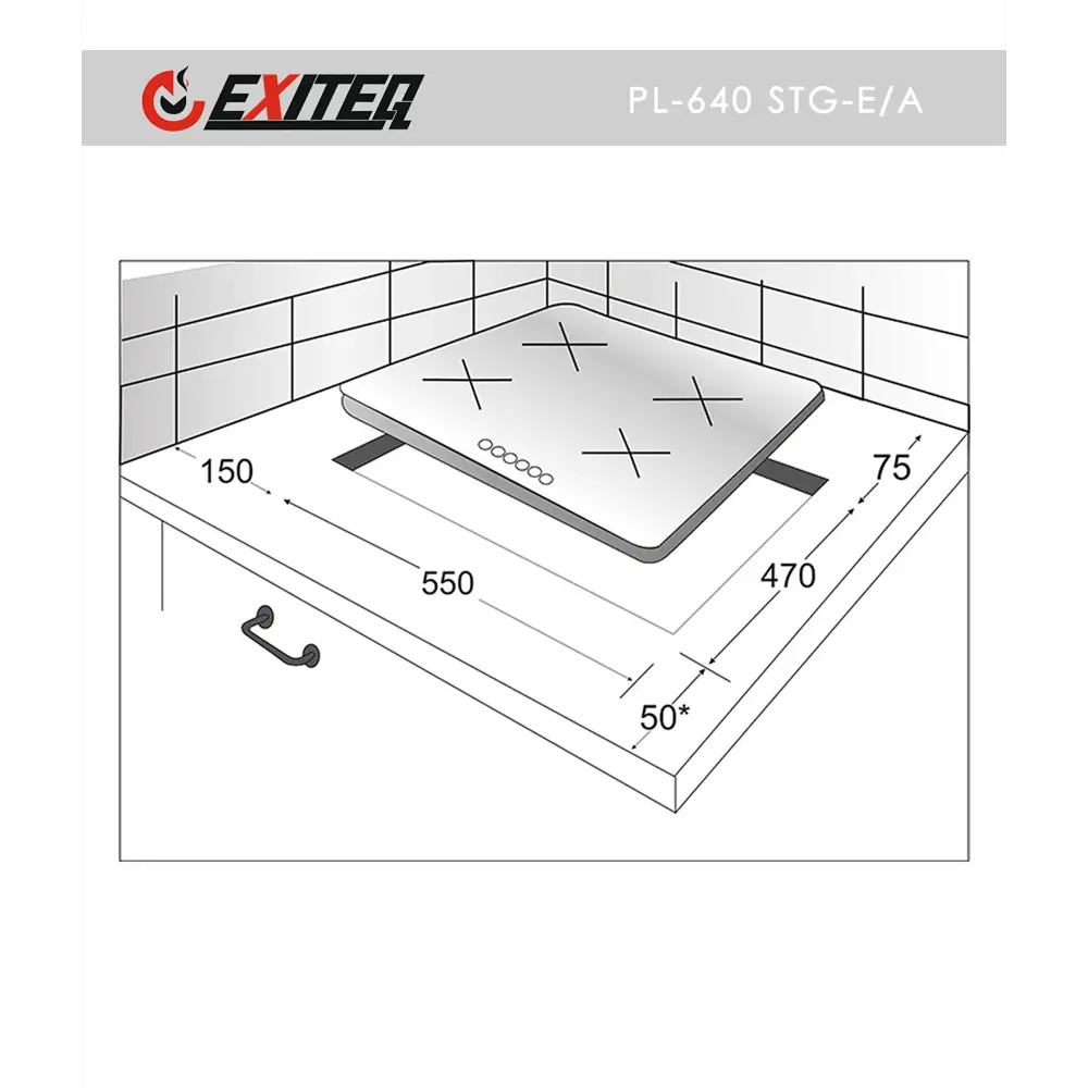 Фото 2 Газовая варочная панель Exiteq PL 640 STG-E/А 60 см 4 конфорки цвет черный Фото 2 Газовая варочная панель Exiteq PL 640 STG-E/А 60 см 4 конфорки цвет черный
