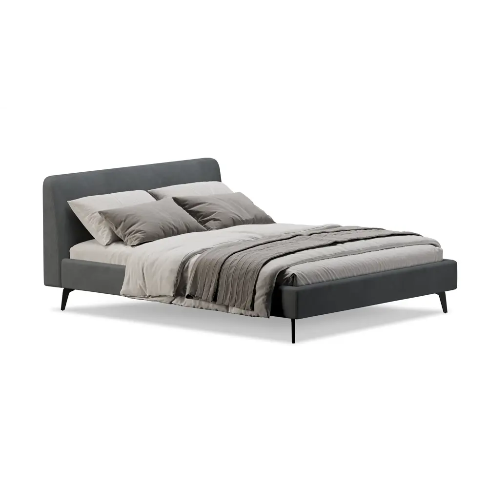 Фото Кровать Mebelroom Симпл Velutto075 ЛДСП 153x95x223 см цвет темно-серый