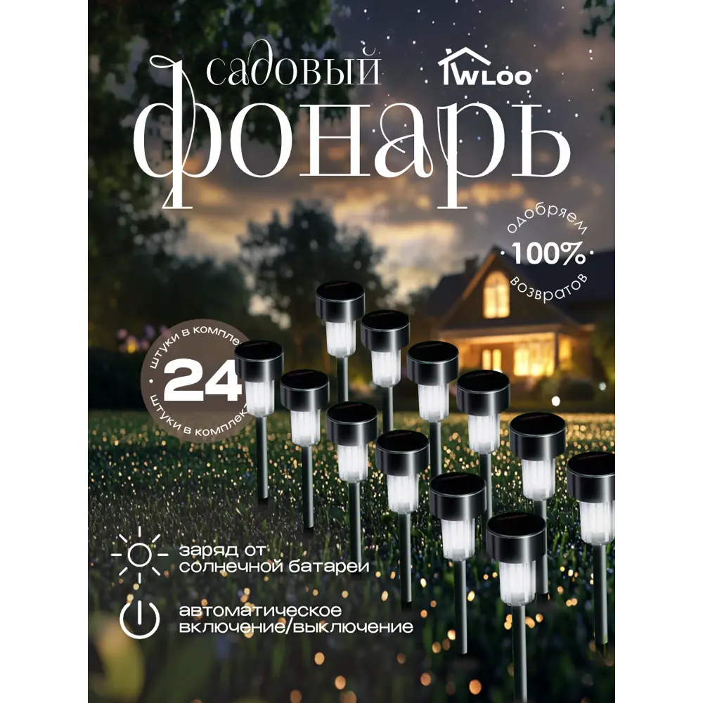 Фото Светильник в грунт Wloo 148153618 на солнечных батареях 5 см цвет черный теплый белый свет Фото Светильник в грунт Wloo 148153618 на солнечных батареях 5 см цвет черный теплый белый свет