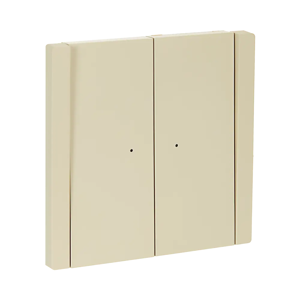 Фото Выключатель проходной встраиваемый Iek Forte&Piano FP-V22-1-10-1-K10 2 клавиши с подсветкой цвет ваниль