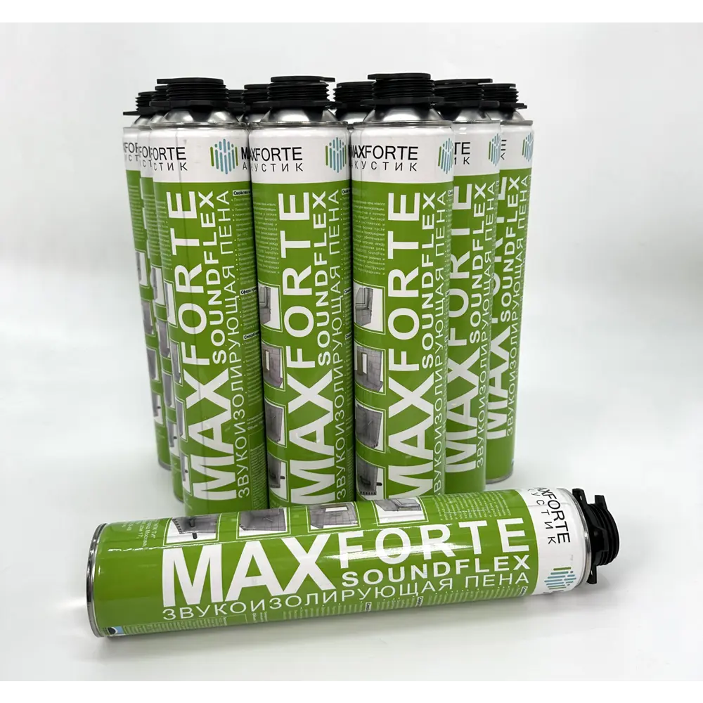 Фото 2 Пена монтажная Максфорте SoundFLEX профессиональная звукоизоляционная эластичная 12 шт Фото 2 Пена монтажная Максфорте SoundFLEX профессиональная звукоизоляционная эластичная 12 шт