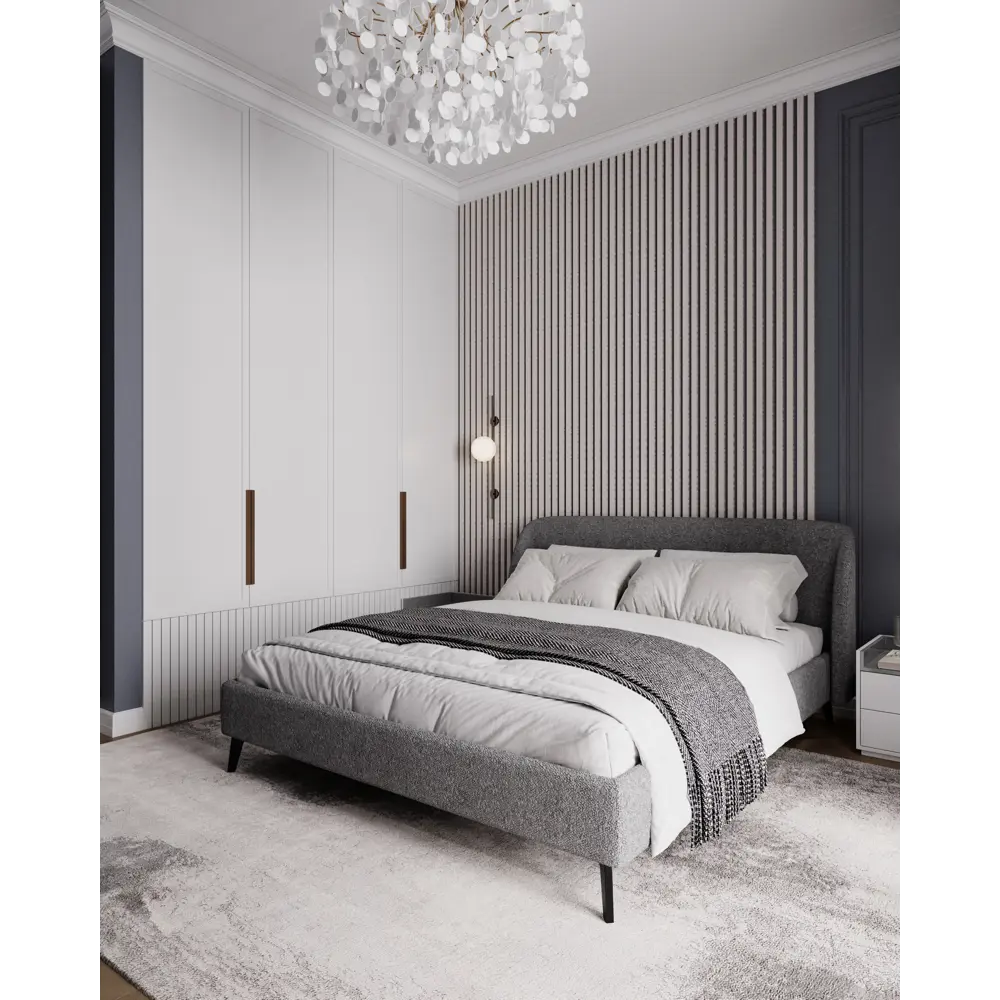 Фото 4 Кровать Mebelroom Мосс Соул995 203x95x214 см ЛДСП цвет темно-серый