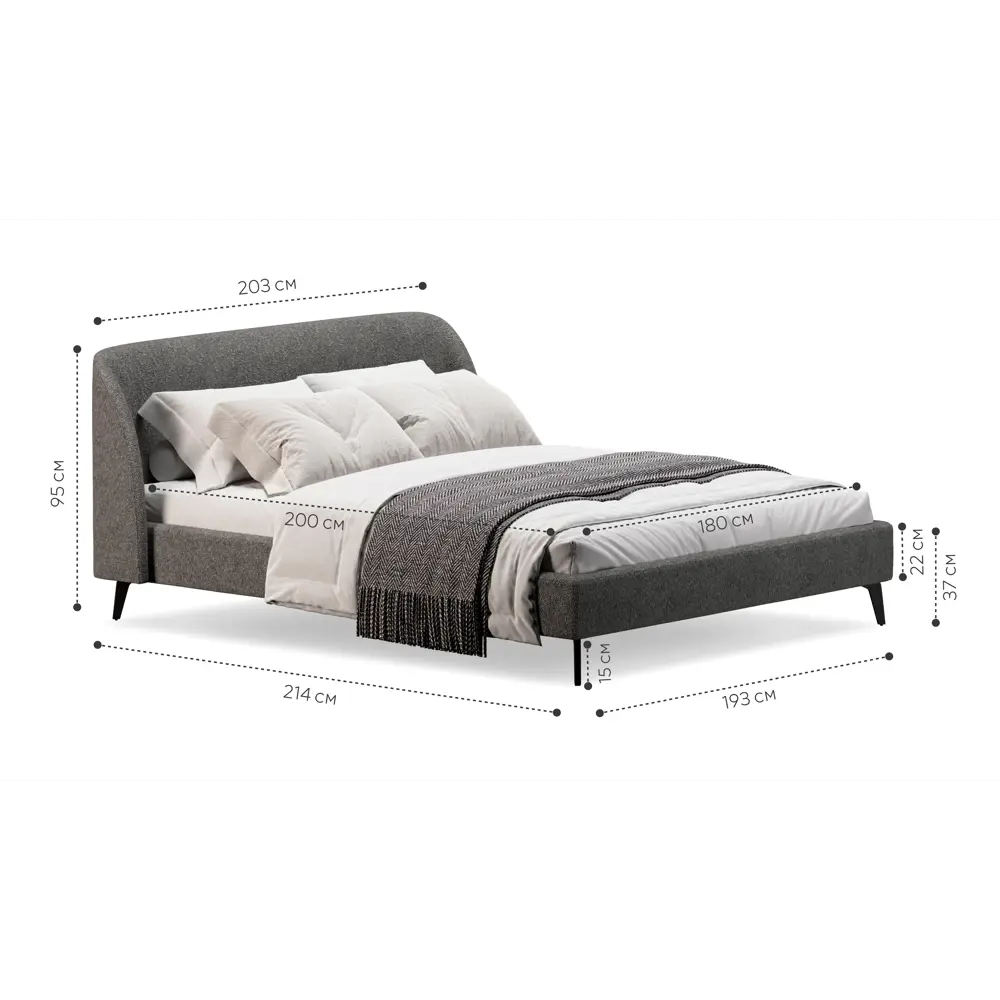 Фото 2 Кровать Mebelroom Мосс Соул995 203x95x214 см ЛДСП цвет темно-серый