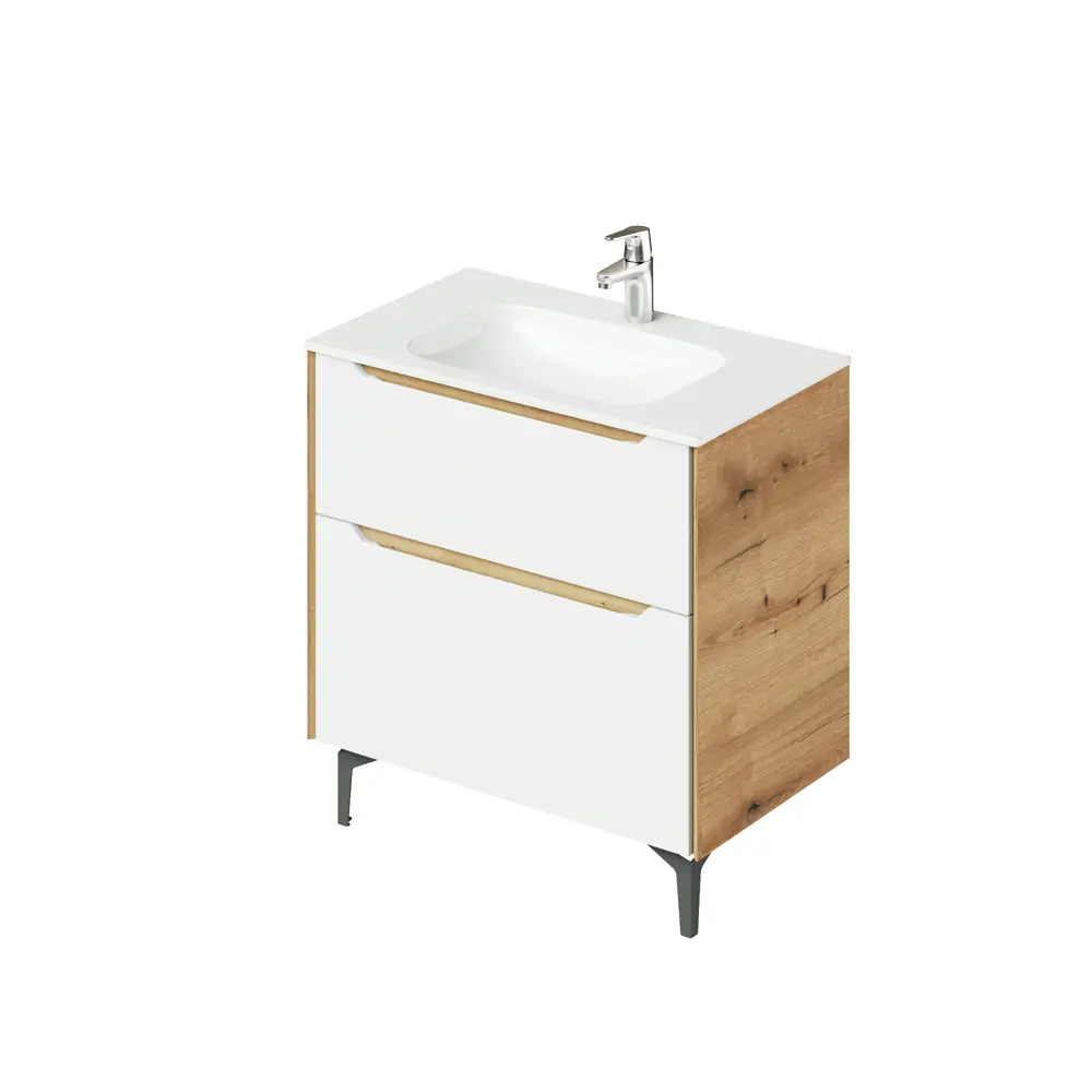 Фото Тумба с раковиной в ванную Итана Nill 80 80.4x47.7x83.5 напольная белый глянец Фото Тумба с раковиной в ванную Итана Nill 80 80.4x47.7x83.5 напольная белый глянец