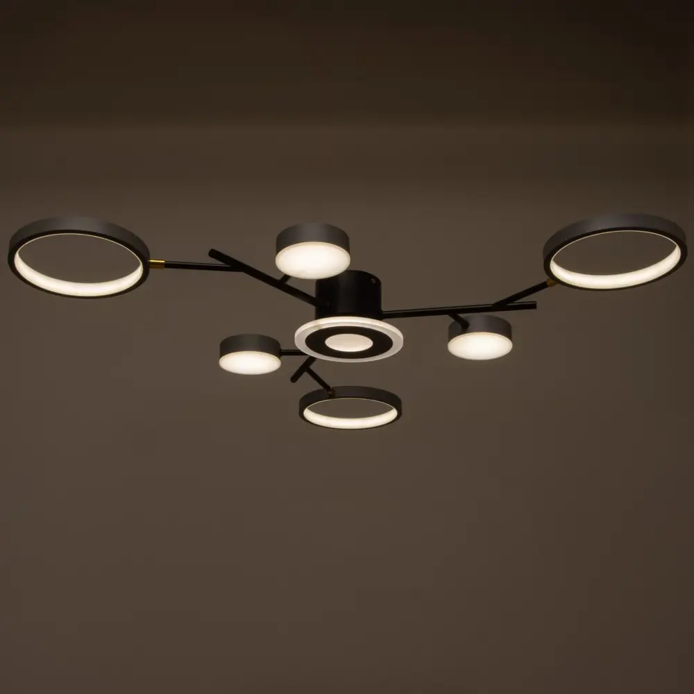 Фото 3 Люстра потолочная светодиодная Bayerlux 7153732 с пультом управления 3 м² регулируемый белый свет цвет разноцветный Фото 3 Люстра потолочная светодиодная Bayerlux 7153732 с пультом управления 3 м² регулируемый белый свет цвет разноцветный